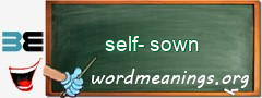 WordMeaning blackboard for self-sown